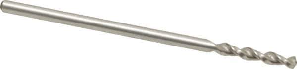 Accupro - 0.061" 130° Parabolic Flute Cobalt Screw Machine Drill Bit - Bright Finish, Right Hand Cut, 0.394" Flute Length, 1.339" OAL, Split Point, Straight Shank - USA Tool & Supply