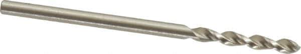 Accupro - #48 130° Parabolic Flute Cobalt Screw Machine Drill Bit - Bright Finish, Right Hand Cut, 0.472" Flute Length, 1.496" OAL, Split Point, Straight Shank - USA Tool & Supply