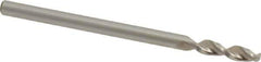 Accupro - 0.0906" 130° Parabolic Flute Cobalt Screw Machine Drill Bit - Bright Finish, Right Hand Cut, 0.512" Flute Length, 1.575" OAL, Split Point, Straight Shank - USA Tool & Supply