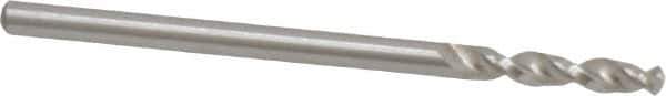 Accupro - #41 130° Parabolic Flute Cobalt Screw Machine Drill Bit - Bright Finish, Right Hand Cut, 0.551" Flute Length, 1.693" OAL, Split Point, Straight Shank - USA Tool & Supply