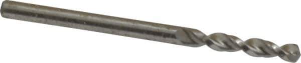 Accupro - #32 130° Parabolic Flute Cobalt Screw Machine Drill Bit - Bright Finish, Right Hand Cut, 0.63" Flute Length, 1.811" OAL, Split Point, Straight Shank - USA Tool & Supply