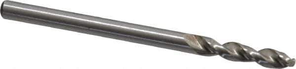 Accupro - #29 130° Parabolic Flute Cobalt Screw Machine Drill Bit - Bright Finish, Right Hand Cut, 18mm Flute Length, 49mm OAL, Split Point, Straight Shank - USA Tool & Supply