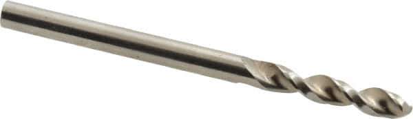 Accupro - 0.1417" 130° Parabolic Flute Cobalt Screw Machine Drill Bit - Bright Finish, Right Hand Cut, 0.787" Flute Length, 2.047" OAL, Split Point, Straight Shank - USA Tool & Supply