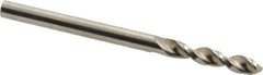 Accupro - 0.1417" 130° Parabolic Flute Cobalt Screw Machine Drill Bit - Bright Finish, Right Hand Cut, 0.787" Flute Length, 2.047" OAL, Split Point, Straight Shank - USA Tool & Supply