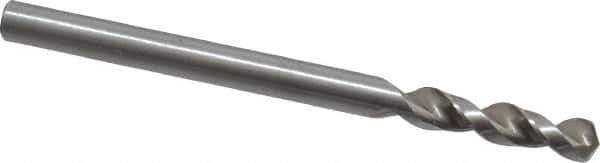 Accupro - 0.1457" 130° Parabolic Flute Cobalt Screw Machine Drill Bit - Bright Finish, Right Hand Cut, 0.787" Flute Length, 2.047" OAL, Split Point, Straight Shank - USA Tool & Supply