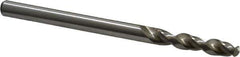 Accupro - #24 130° Parabolic Flute Cobalt Screw Machine Drill Bit - Bright Finish, Right Hand Cut, 0.866" Flute Length, 2.165" OAL, Split Point, Straight Shank - USA Tool & Supply