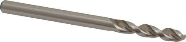 Accupro - #22 130° Parabolic Flute Cobalt Screw Machine Drill Bit - Bright Finish, Right Hand Cut, 0.866" Flute Length, 2.165" OAL, Split Point, Straight Shank - USA Tool & Supply