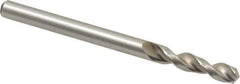 Accupro - #20 130° Parabolic Flute Cobalt Screw Machine Drill Bit - Bright Finish, Right Hand Cut, 0.866" Flute Length, 2.165" OAL, Split Point, Straight Shank - USA Tool & Supply