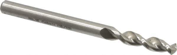 Accupro - #16 130° Parabolic Flute Cobalt Screw Machine Drill Bit - Bright Finish, Right Hand Cut, 0.945" Flute Length, 2.283" OAL, Split Point, Straight Shank - USA Tool & Supply