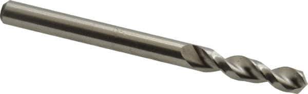 Accupro - #9 130° Parabolic Flute Cobalt Screw Machine Drill Bit - Bright Finish, Right Hand Cut, 1.024" Flute Length, 2.441" OAL, Split Point, Straight Shank - USA Tool & Supply