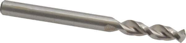 Accupro - #7 130° Parabolic Flute Cobalt Screw Machine Drill Bit - Bright Finish, Right Hand Cut, 1.024" Flute Length, 2.441" OAL, Split Point, Straight Shank - USA Tool & Supply