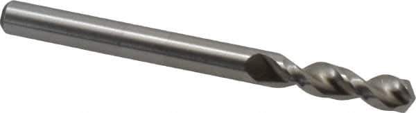Accupro - #6 130° Parabolic Flute Cobalt Screw Machine Drill Bit - Bright Finish, Right Hand Cut, 1.024" Flute Length, 2.441" OAL, Split Point, Straight Shank - USA Tool & Supply