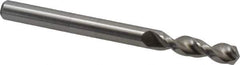 Accupro - #6 130° Parabolic Flute Cobalt Screw Machine Drill Bit - Bright Finish, Right Hand Cut, 1.024" Flute Length, 2.441" OAL, Split Point, Straight Shank - USA Tool & Supply