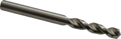 Accupro - #5 130° Parabolic Flute Cobalt Screw Machine Drill Bit - Bright Finish, Right Hand Cut, 1.024" Flute Length, 2.441" OAL, Split Point, Straight Shank - USA Tool & Supply