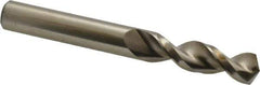 Accupro - 0.4134" 130° Parabolic Flute Cobalt Screw Machine Drill Bit - Bright Finish, Right Hand Cut, 1.693" Flute Length, 3.504" OAL, Split Point, Straight Shank - USA Tool & Supply