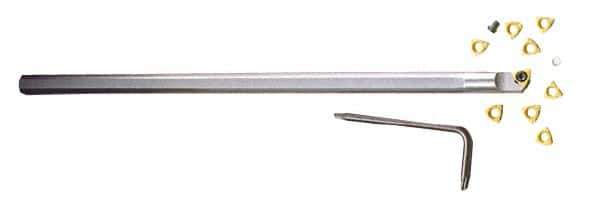 Everede Tool - 0.36" Min Bore Diam, 4" OAL, 0.312" Shank Diam, Indexable Boring Bar - WCGT 1 Insert, Screw Holding Method - USA Tool & Supply