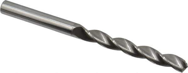 Made in USA - 7/32" 130° Solid Carbide Jobber Drill - Bright Finish, Right Hand Cut, Spiral Flute, Straight Shank, 3" OAL, Standard Point - USA Tool & Supply