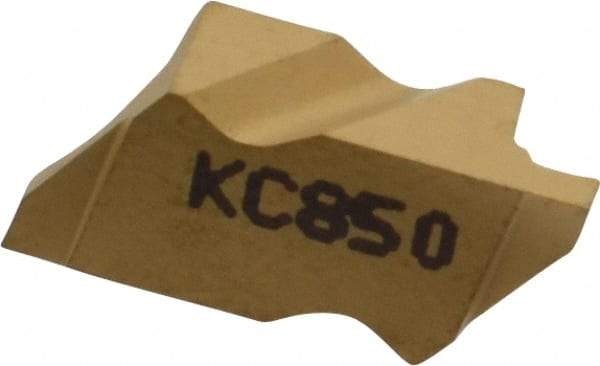 Kennametal - 2047NG Grade KC850, 1.19mm Cutting Width Carbide Grooving Insert - 1.27mm Max Depth of Cut, Left Hand, 0.09mm Corner Radius, TiC/TiCN/TiN Finish - USA Tool & Supply