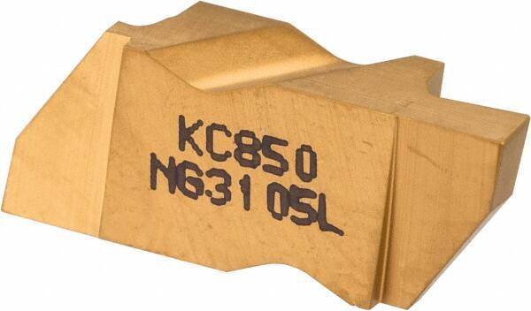 Kennametal - 3105NG Grade KC850, 2.67mm Cutting Width Carbide Grooving Insert - 3.81mm Max Depth of Cut, Left Hand, 0.19mm Corner Radius, TiC/TiCN/TiN Finish - USA Tool & Supply