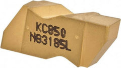 Kennametal - 3185NG Grade KC850, 4.7mm Cutting Width Carbide Grooving Insert - 3.81mm Max Depth of Cut, Left Hand, 0.57mm Corner Radius, TiC/TiCN/TiN Finish - USA Tool & Supply