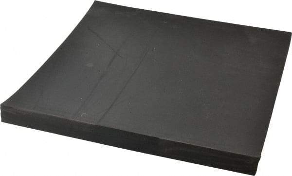 Made in USA - 12" Long, 12" Wide, 1" Thick, Neoprene Rubber Foam Sheet - 35 to 45 Durometer, Black, -40 to 220°F, 1,500 psi Tensile Strength, Stock Length - USA Tool & Supply