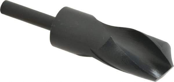 Interstate - 36mm Drill, 118° Point, High Speed Steel Silver Deming & Reduced Shank Drill Bit - Oxide Finish, 6" OAL, Straight Shank, 3" Flute Length, Right Hand Cut, Standard Point, Spiral Flute, Regular Spiral - USA Tool & Supply