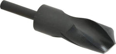Interstate - 36mm Drill, 118° Point, High Speed Steel Silver Deming & Reduced Shank Drill Bit - Oxide Finish, 6" OAL, Straight Shank, 3" Flute Length, Right Hand Cut, Standard Point, Spiral Flute, Regular Spiral - USA Tool & Supply