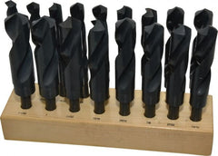 Interstate - 17/32 to 1-1/32", 118° Point, Oxide Finish, High Speed Steel Reduced Shank Drill Bit Set - USA Tool & Supply