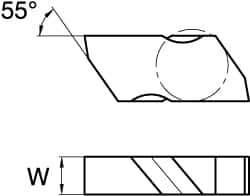 Kennametal - 2NB Grade K420, 3.81mm Cutting Width Carbide Grooving Insert - Left Hand, Uncoated - USA Tool & Supply