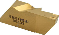 Kennametal - 4189NFD K Grade KC730, 4.8mm Cutting Width Carbide Grooving Insert - 9.53mm Max Depth of Cut, Left Hand, 0.57mm Corner Radius, TiN Finish - USA Tool & Supply