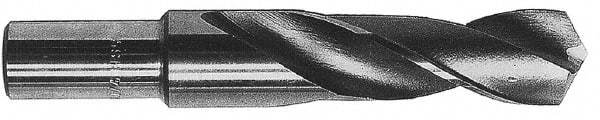 Hertel - 2" Drill, 118° Point, Cobalt Silver Deming & Reduced Shank Drill Bit - Bright Finish, 6" OAL, Flats on Shank, 3" Flute Length - USA Tool & Supply
