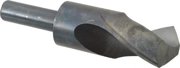 Interstate - 1-9/16" Drill, 118° Point, High Speed Steel Silver Deming & Reduced Shank Drill Bit - Oxide Finish, 6" OAL, Straight Shank, 3" Flute Length, Right Hand Cut, Standard Point, Spiral Flute, Regular Spiral - USA Tool & Supply