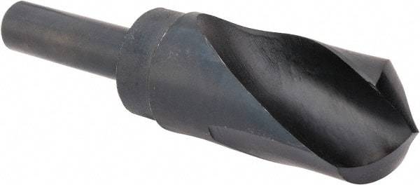 Interstate - 1-5/8" Drill, 118° Point, High Speed Steel Silver Deming & Reduced Shank Drill Bit - Oxide Finish, 6" OAL, Straight Shank, 3" Flute Length, Right Hand Cut, Standard Point, Spiral Flute, Regular Spiral - USA Tool & Supply
