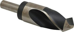 Interstate - 1-23/32" Drill, 118° Point, High Speed Steel Silver Deming & Reduced Shank Drill Bit - Oxide Finish, 6" OAL, Straight Shank, 3" Flute Length, Right Hand Cut, Standard Point, Spiral Flute, Regular Spiral - USA Tool & Supply