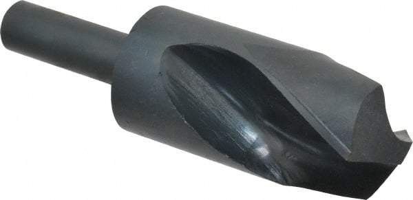 Interstate - 1-13/16" Drill, 118° Point, High Speed Steel Silver Deming & Reduced Shank Drill Bit - Oxide Finish, 6" OAL, Straight Shank, 3" Flute Length, Right Hand Cut, Standard Point, Spiral Flute, Regular Spiral - USA Tool & Supply