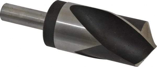 Interstate - 1-31/32", 118° Point, Spiral Flute, High Speed Steel Taper Length Drill Bit - Oxide Finish, 3" Flute Length, 6" OAL - USA Tool & Supply