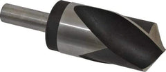 Interstate - 1-31/32", 118° Point, Spiral Flute, High Speed Steel Taper Length Drill Bit - Oxide Finish, 3" Flute Length, 6" OAL - USA Tool & Supply