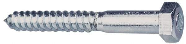 Value Collection - 5/16" Screw, 1-1/2" Length Under Head, Steel, Hex Head Lag Screw - Zinc Plated, Grade 2 - USA Tool & Supply