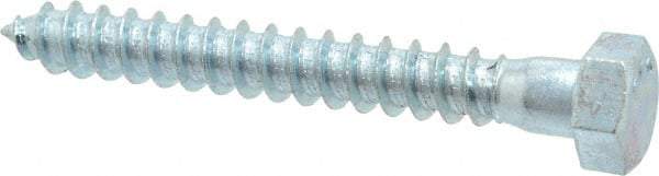 Value Collection - 3/8" Screw, 3" Length Under Head, Steel, Hex Head Lag Screw - Zinc Plated, Grade 2 - USA Tool & Supply