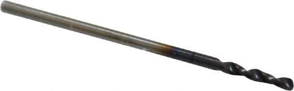Accupro - #57 130° Parabolic Flute Cobalt Screw Machine Drill Bit - TiAlN Finish, Right Hand Cut, 0.276" Flute Length, 1.102" OAL, Standard Point, Straight Shank - USA Tool & Supply