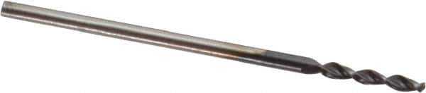 Accupro - 0.0472" 130° Parabolic Flute Cobalt Screw Machine Drill Bit - TiAlN Finish, Right Hand Cut, 0.315" Flute Length, 1.181" OAL, Standard Point, Straight Shank - USA Tool & Supply