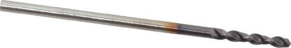 Accupro - 0.0492" 130° Parabolic Flute Cobalt Screw Machine Drill Bit - TiAlN Finish, Right Hand Cut, 0.315" Flute Length, 1.181" OAL, Standard Point, Straight Shank - USA Tool & Supply