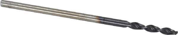 Accupro - 0.0531" 130° Parabolic Flute Cobalt Screw Machine Drill Bit - TiAlN Finish, Right Hand Cut, 0.354" Flute Length, 1.26" OAL, Standard Point, Straight Shank - USA Tool & Supply