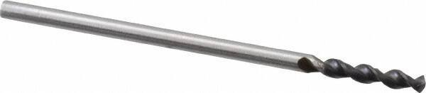 Accupro - 0.0571" 130° Parabolic Flute Cobalt Screw Machine Drill Bit - TiAlN Finish, Right Hand Cut, 0.354" Flute Length, 1.26" OAL, Standard Point, Straight Shank - USA Tool & Supply