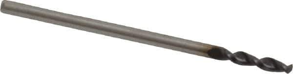 Accupro - 0.0591" 130° Parabolic Flute Cobalt Screw Machine Drill Bit - TiAlN Finish, Right Hand Cut, 0.354" Flute Length, 1.26" OAL, Split Point, Straight Shank - USA Tool & Supply
