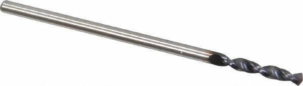 Accupro - #53 130° Parabolic Flute Cobalt Screw Machine Drill Bit - TiAlN Finish, Right Hand Cut, 0.394" Flute Length, 1.339" OAL, Split Point, Straight Shank - USA Tool & Supply