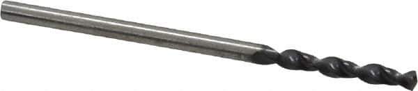 Accupro - 0.061" 130° Parabolic Flute Cobalt Screw Machine Drill Bit - TiAlN Finish, Right Hand Cut, 0.394" Flute Length, 1.339" OAL, Split Point, Straight Shank - USA Tool & Supply