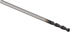 Accupro - 0.063" 130° Parabolic Flute Cobalt Screw Machine Drill Bit - TiAlN Finish, Right Hand Cut, 0.394" Flute Length, 1.339" OAL, Split Point, Straight Shank - USA Tool & Supply
