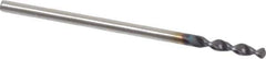 Accupro - 0.065" 130° Parabolic Flute Cobalt Screw Machine Drill Bit - TiAlN Finish, Right Hand Cut, 0.394" Flute Length, 1.339" OAL, Split Point, Straight Shank - USA Tool & Supply
