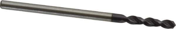 Accupro - #45 130° Parabolic Flute Cobalt Screw Machine Drill Bit - TiAlN Finish, Right Hand Cut, 0.472" Flute Length, 1.496" OAL, Split Point, Straight Shank - USA Tool & Supply
